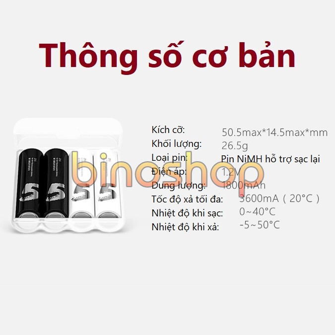 Pin sạc AA Xiaomi Zi5 - Sạc lại tới 1500 lần