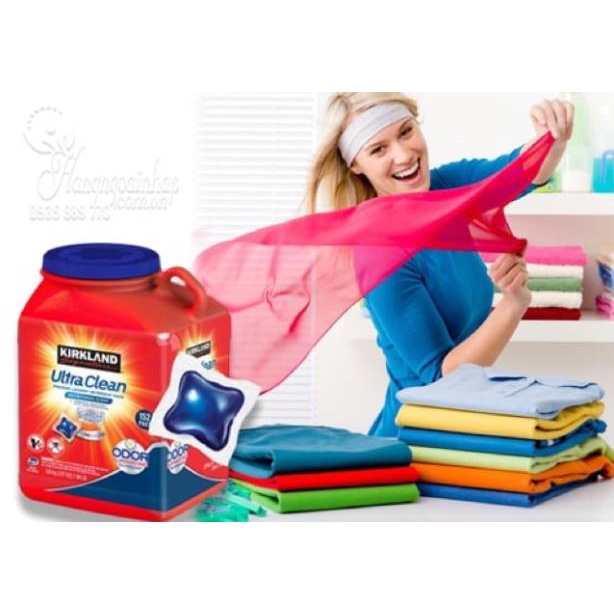 MẪU MỚI VIÊN GIẶT QUẦN ÁO KIRKLAND ULTRA CLEAN 152 VIÊN
