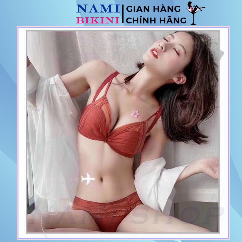 Bộ đồ lót cao cấp bộ bikini ren nơ siêu xinh áo lót nữ không gọng nâng ngực Nami | BigBuy360 - bigbuy360.vn