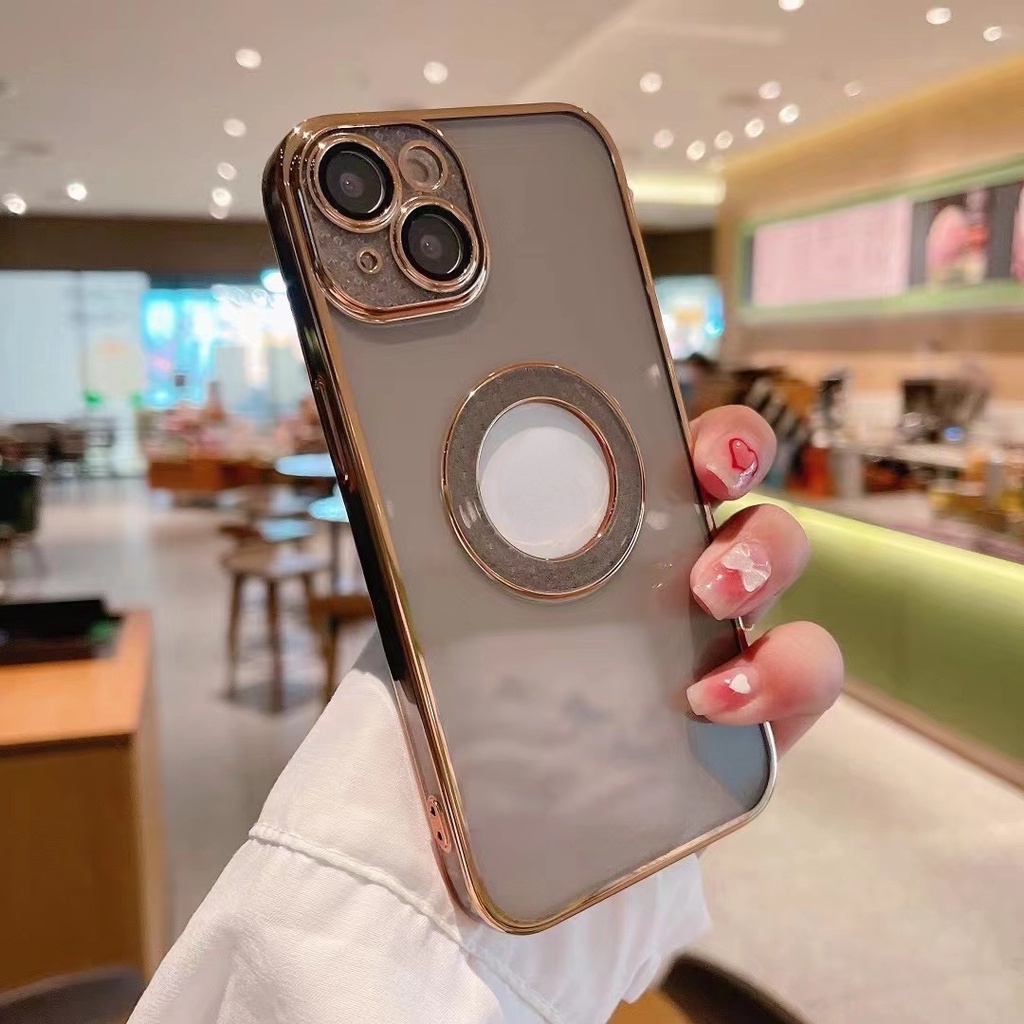 Ốp Điện Thoại Mềm Đính Pha Lê 6D Hít Nam Châm Cho iPhone 13 Pro Max i12 11 Pro Max