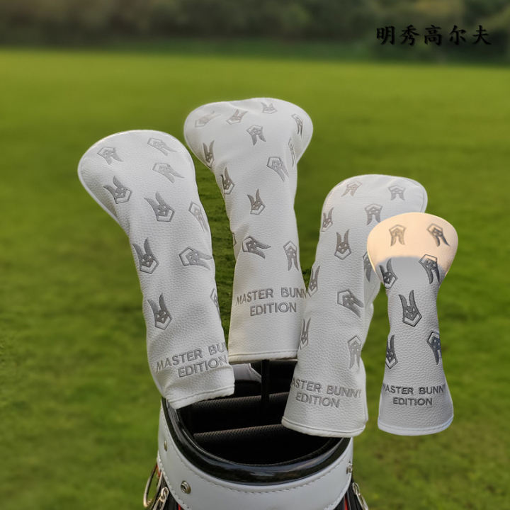 Gậy Golf Đa Năng PG Màu Đen Mũ Trùm Đầu, Mũ Trùm Đầu Bóng Vỏ Hộp Đêm Bằng Gỗ Mặt Cười Hình Thỏ Vỏ Bảo Vệ-168-DigitalVN