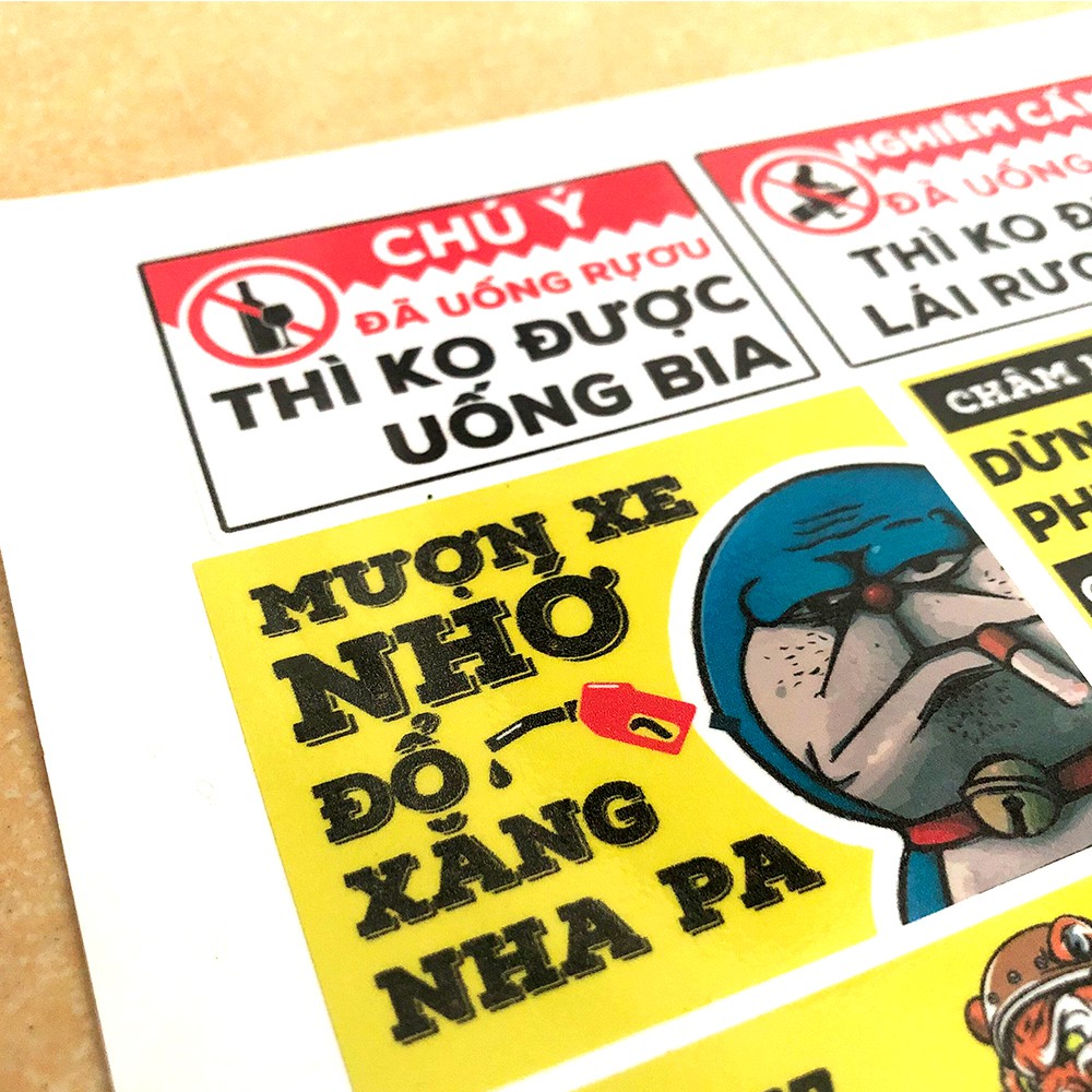 Bộ 20 Tem Xe Hài Hước - Team Xe Exiter Wave Winner