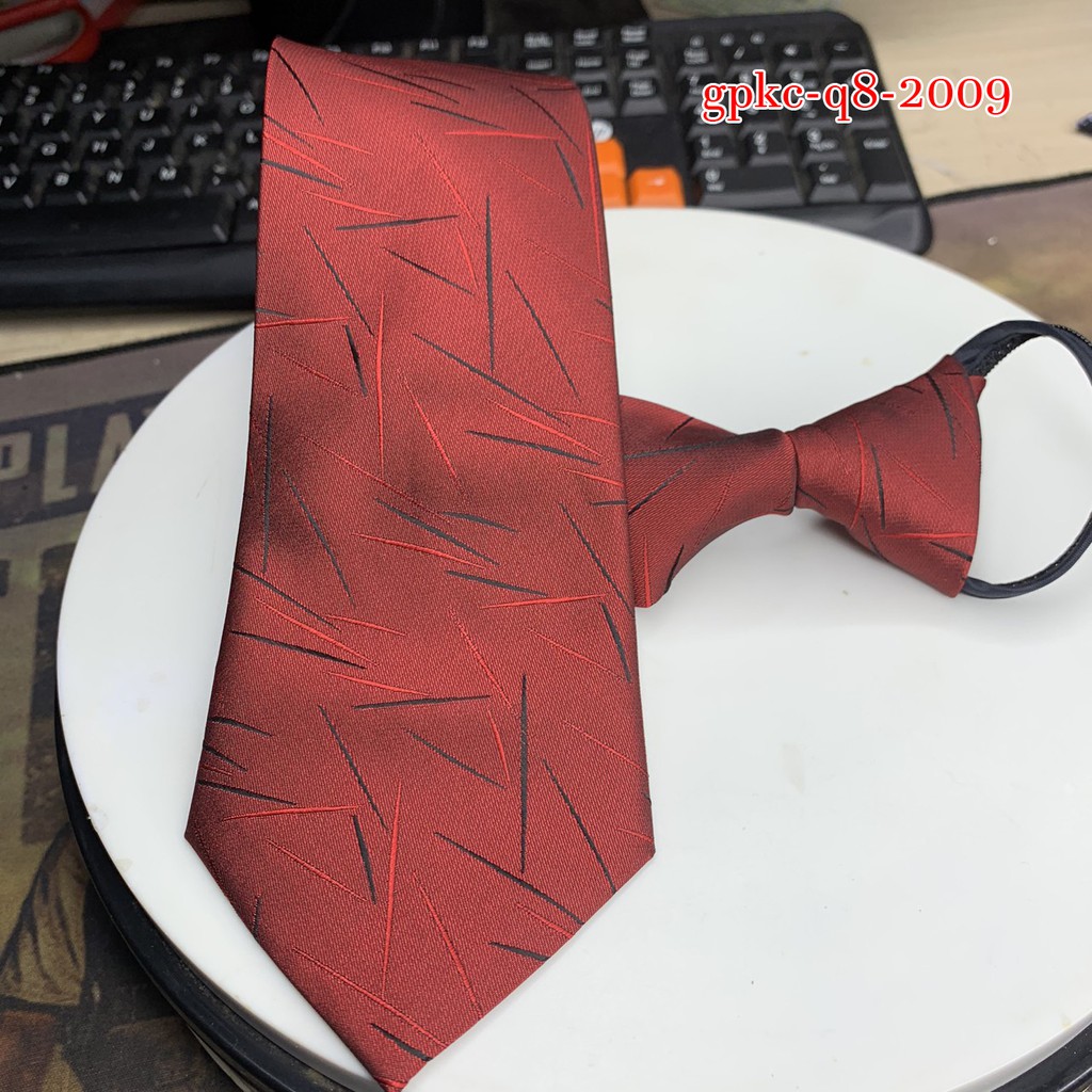 Cà vạt nam 8cm thắt sẵn dây kéo tiện lợi hàng 3 lớp lót silk Giangpkc36 Q2009