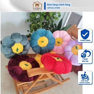 [Hàng sẵn] Gối tựa lưng sofa đệm tròn ngồi bệt hình bí ngô bánh xe sang chảnh, vải nhung cao cấp 45cm