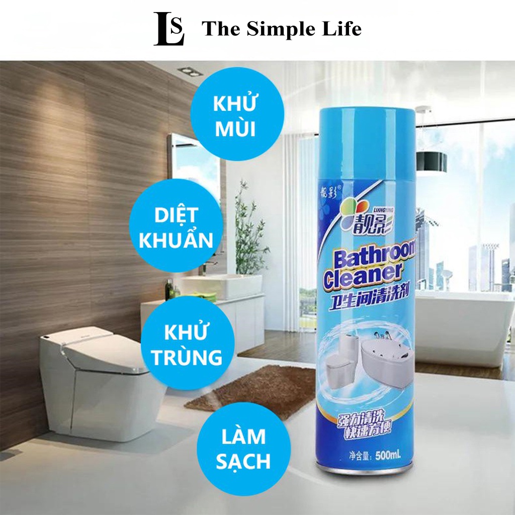 Bình xịt vệ sinh nhà tắm, chai xịt tạo bọt tuyết tẩy rửa nhà vệ sinh đa năng siêu sạch Bathroom Cleaner [CHÍNH HÃNG]