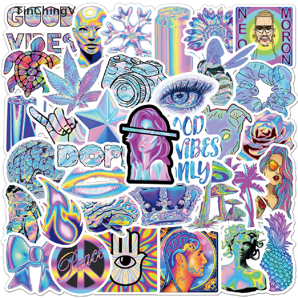 Bộ 50 Miếng Dán Holographic Dùng Trang Trí Quà Tặng Cho Bé Gái