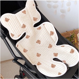 Tấm thảm lót xe chất cotton họa tiết hình gấu thêu thông thoáng cho bé
