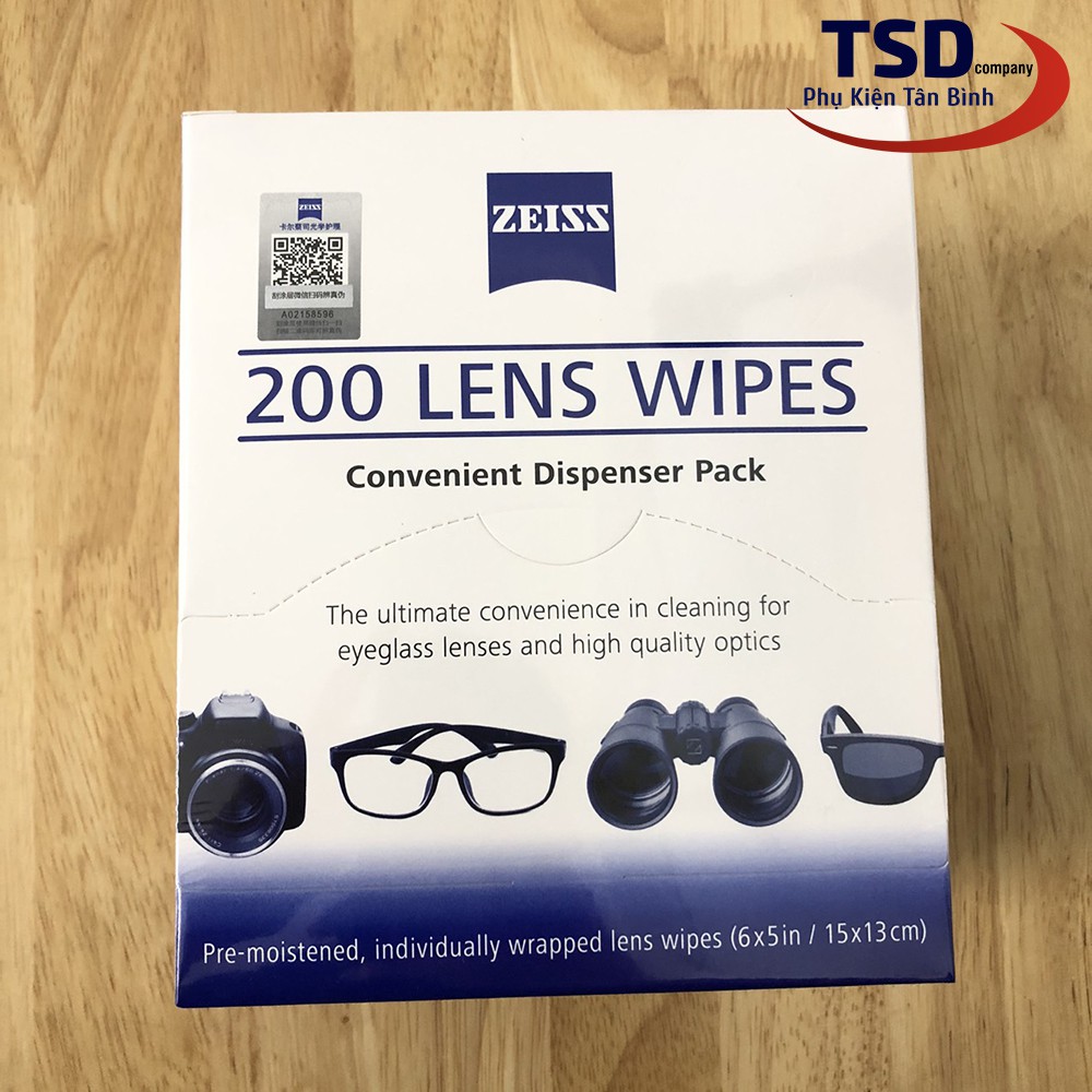 [Mã ELMS5 giảm 7% đơn 300K] Hộp 200 Khăn Lau Lens, Vệ Sinh Đồ Điện Tử Cao Cấp Carl Zeiss Chính Hãng