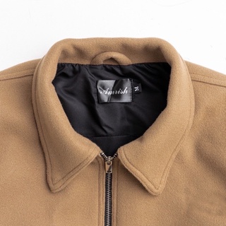 (Chính Hãng AMRISH) Áo Khoác Wool Zip Up Jacket- Nâu Coffee