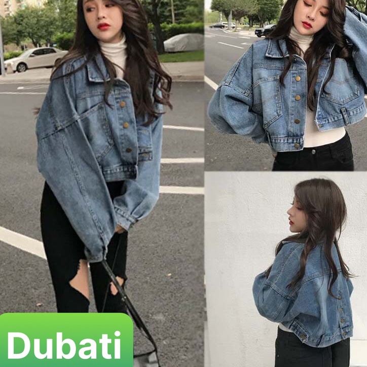 ÁO KHOÁC NỮ CHẤT BÒ JEAN 3 NÚT SAU SIÊU CÁ TÍNH TREND MỚI HÀN QUỐC- DUBATI FASHION