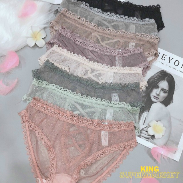 Quần Lót Ren Viền Kết Hợp Dây Chéo Mã QL006