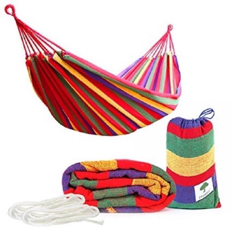 Võng treo gấp gọn có kèm túi dây rút tiện lợi đem theo khi đi du lịch dã ngoại
