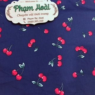 vải thô cotton quả chery 2 màu