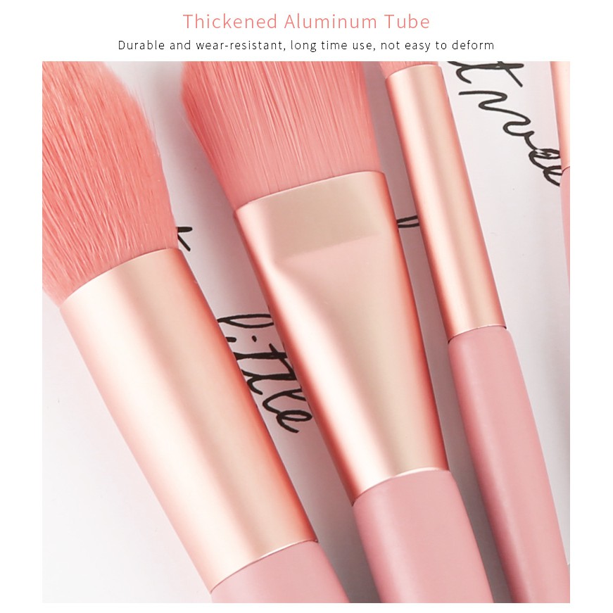 Set 8 Cọ Trang Điểm Lông Mềm Tay Cầm Bằng Gỗ