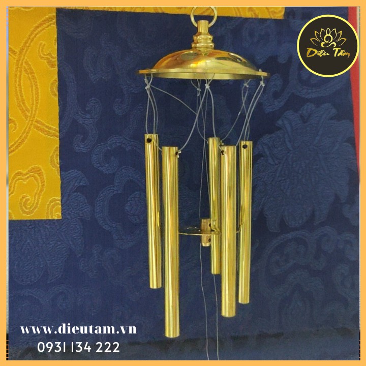 Chuông gió bằng đồng 5 thanh chuẩn đồng