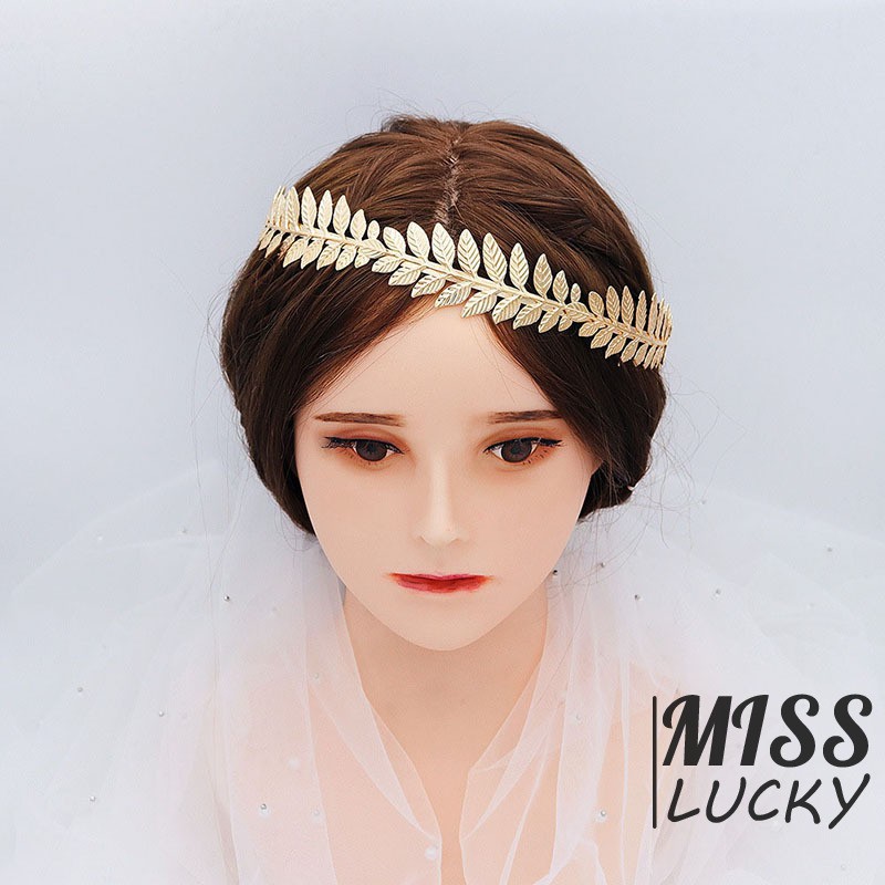 Băng Đô Hợp Kim Hình Nhánh Cây Ô Liu Phong Cách Retro Cho Nữ