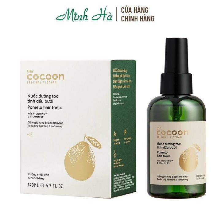 Nước dưỡng tóc tinh dầu bưởi Cocoon Pomelo hair tonic 140ml giúp giảm gãy rụng tóc - mỹ phẩm MINH HÀ cosmetics