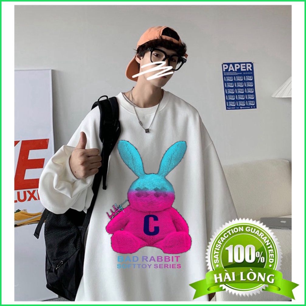 Áo Sweater Nỉ Cổ Tròn Dài Tay Nam Nữ Họa Tiết Apsr Thỏ Tím