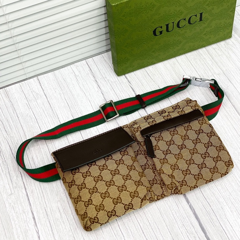 Túi đeo chéo, túi đeo bụng GCC vân monogram phối 2 túi LA fullbox