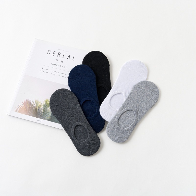 Combo 5 Đôi Tất hài nam Túi Zip - tât lười nam thoáng khí Chữ N chống tụt