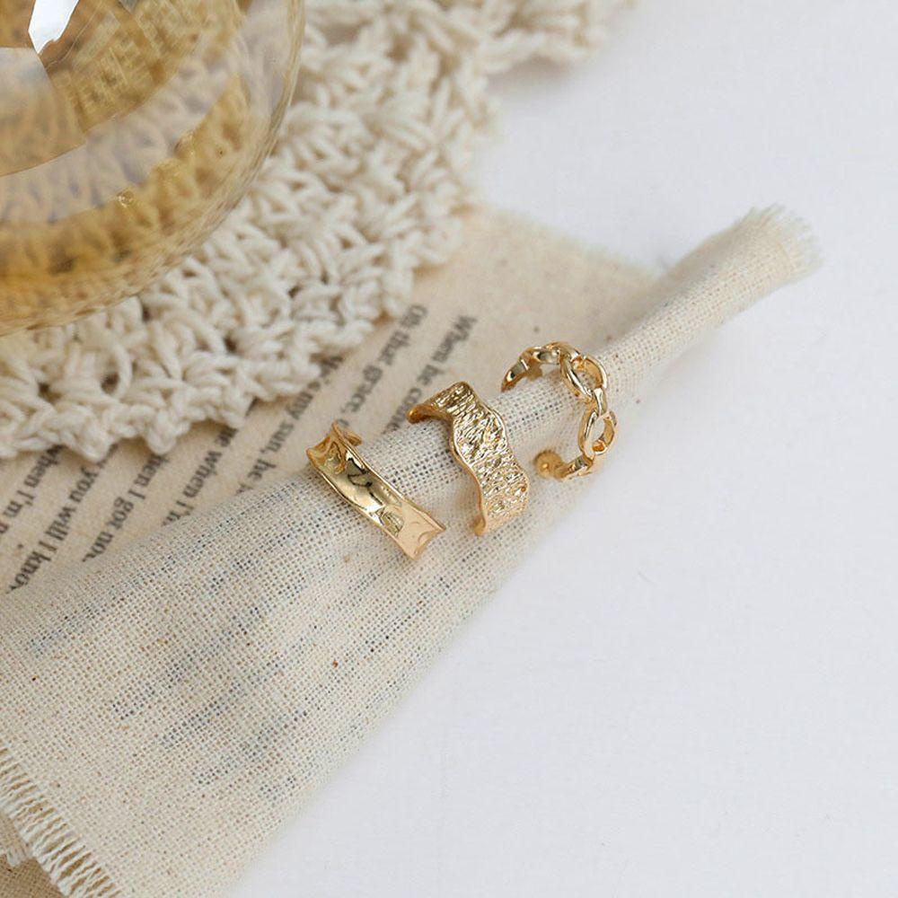 Bộ 3 Khuyên Tai Kẹp Vành Tai Không Cần Xỏ Lỗ Phong Cách Punk Tối Giản Dành Cho Bạn Nữ