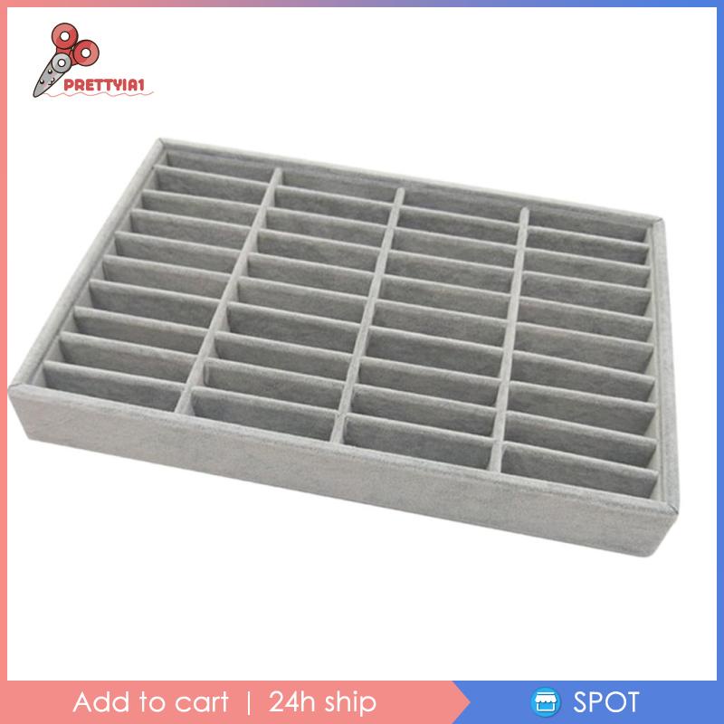 [Prettyia1] Khay 40 Ngăn Đựng Vòng Tay Màu Xám Cho Nam Và Nữ