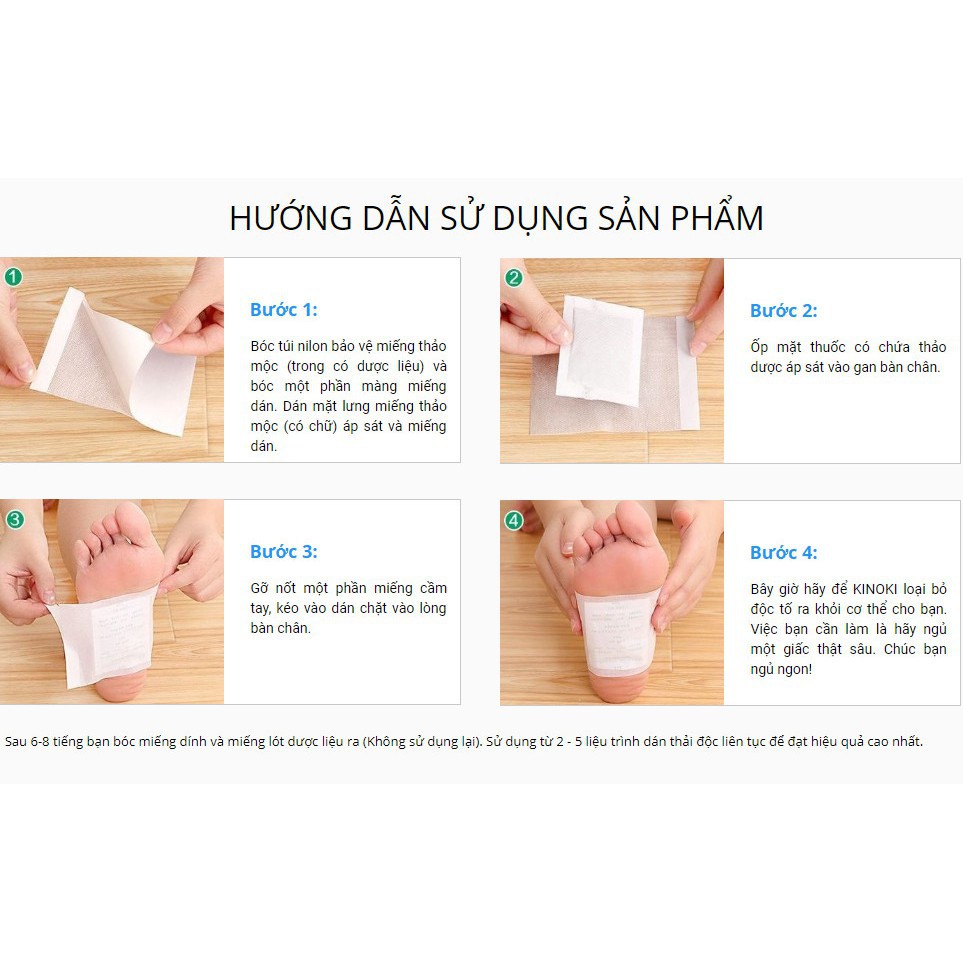 MIẾNG DÁN LÒNG BÀN CHÂN THẢI ĐỘC TỐ KINOKI [Giá đẳng cấp]