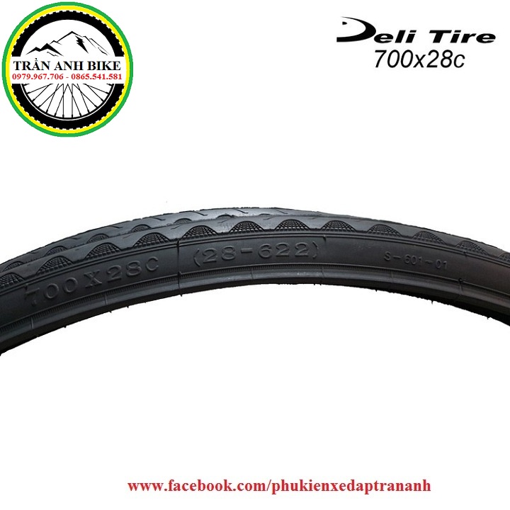 Vỏ lốp xe đạp thể thao Deli Tire S601 vành 700c * 23/25/28