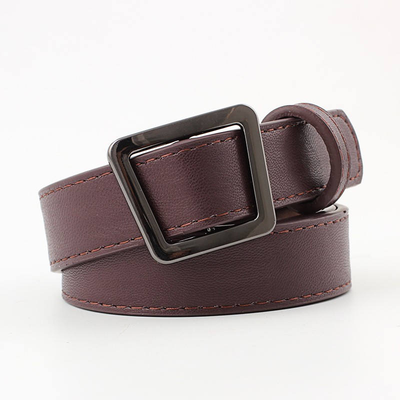Thắt lưng nữ Ulzzang đầu đen đơn giản, không lỗ 2.3cm (hỗ trợ cắt dây nịt) TL077 - Thắt Lưng Giá Tốt