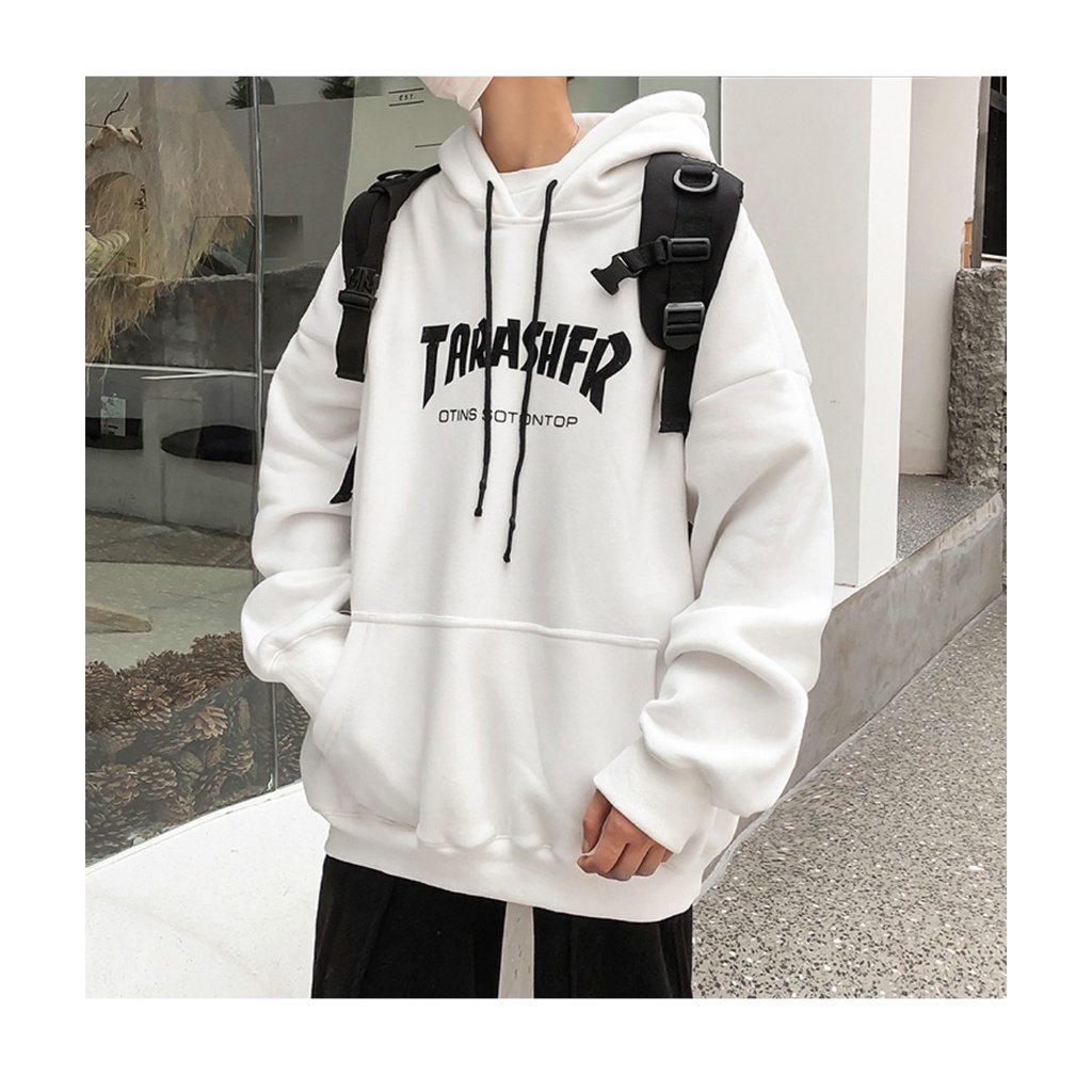 Áo Hoodie Mũ Trùm Đầu Nỉ Bông Bản Lớn Ulzzang TARASNFR Phong Cách Trẻ Trung