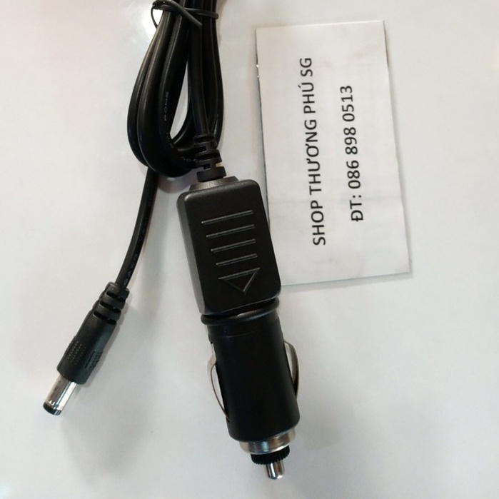 Dây cáp sạc trên Ô tô: Đầu tẩu thuốc sạc 12V - 24V trên Ô tô - Chuẩn cắm 5.5mm - Cáp dài 1.2M.