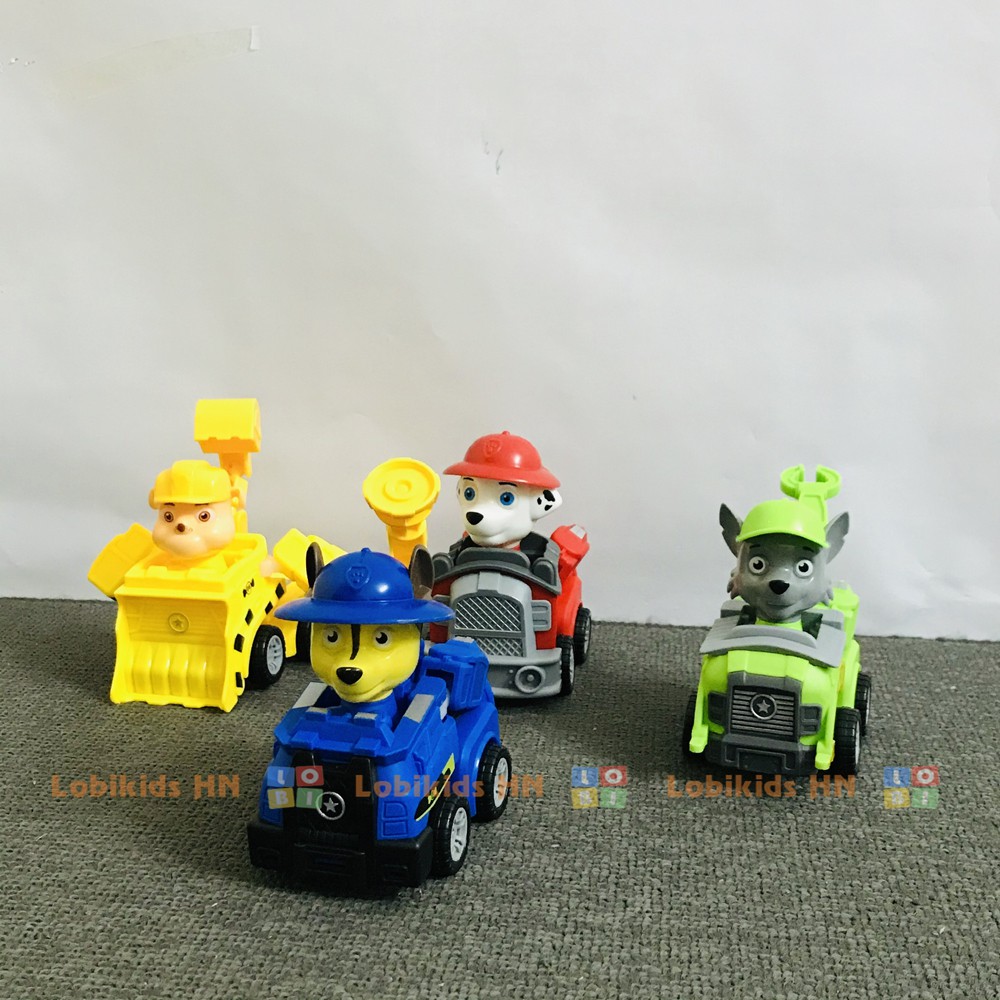 Chó cứu hộ Paw Patrol, Đồ chơi biệt đội cứu hộ 4 nhân vật loại to, biến hình robot - Lobikids