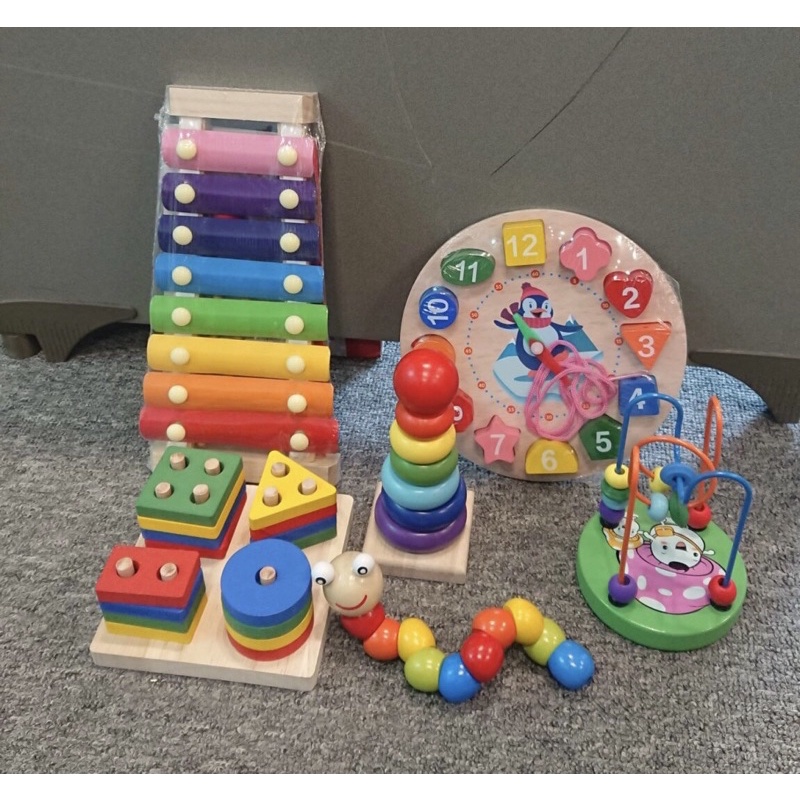 Đồ chơi gỗ trí tuệ - Combo 3-6 món đồ chơi gỗ tiết kiệm cho bé