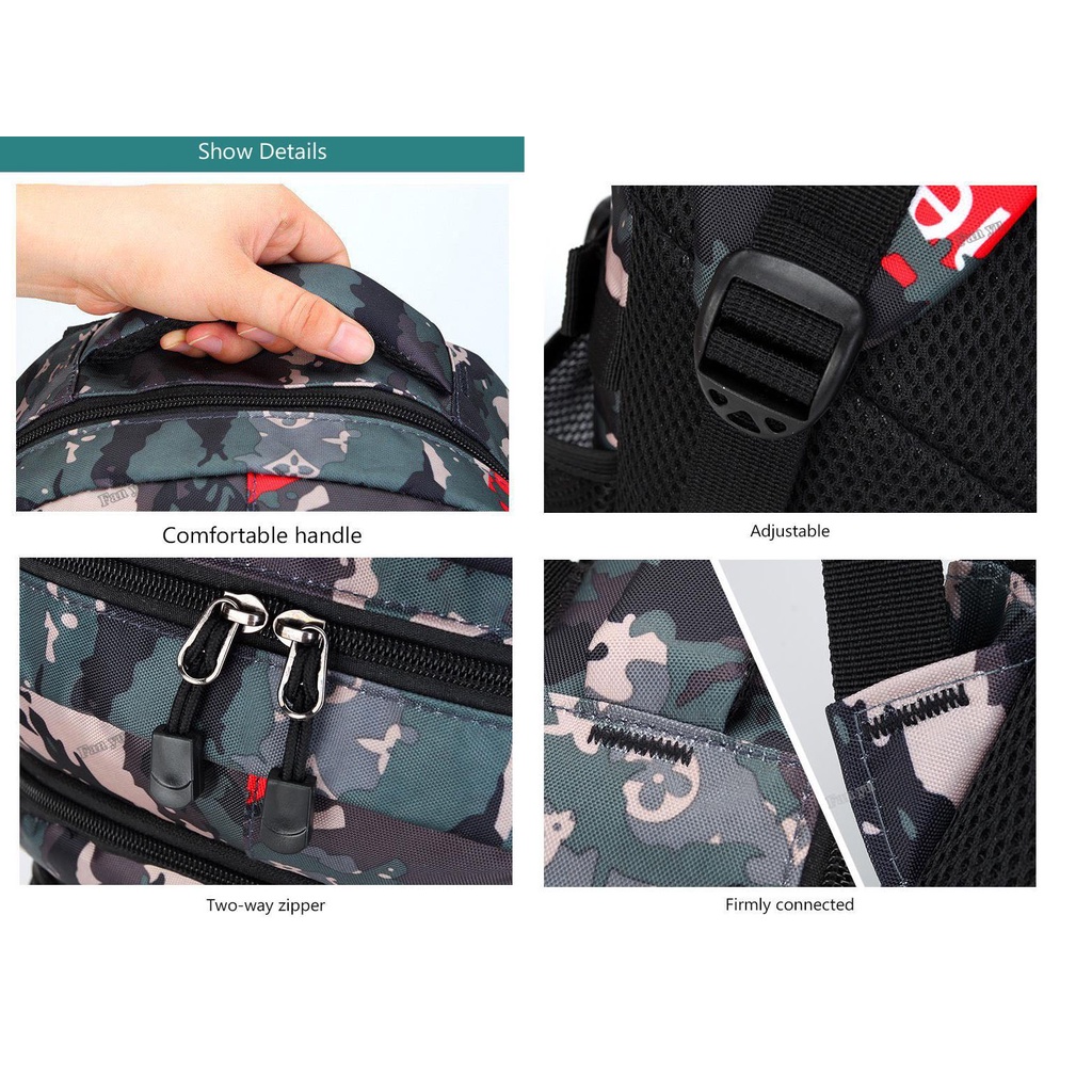 [Mẫu cực hot- 2Size] Balo nam hình pugh cho học sinh cấp 1, cấp 2, cấp 3 màu loang cá tính phong cách, balo chống thấm