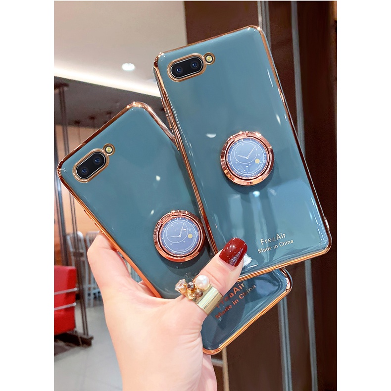 Ốp điện thoại mềm có ví đựng thẻ và nhẫn đỡ từ tính cho OPPO A3s A5s A12 A5 A3 F1s A59 F5 F9 F11 Find X2 Pro
