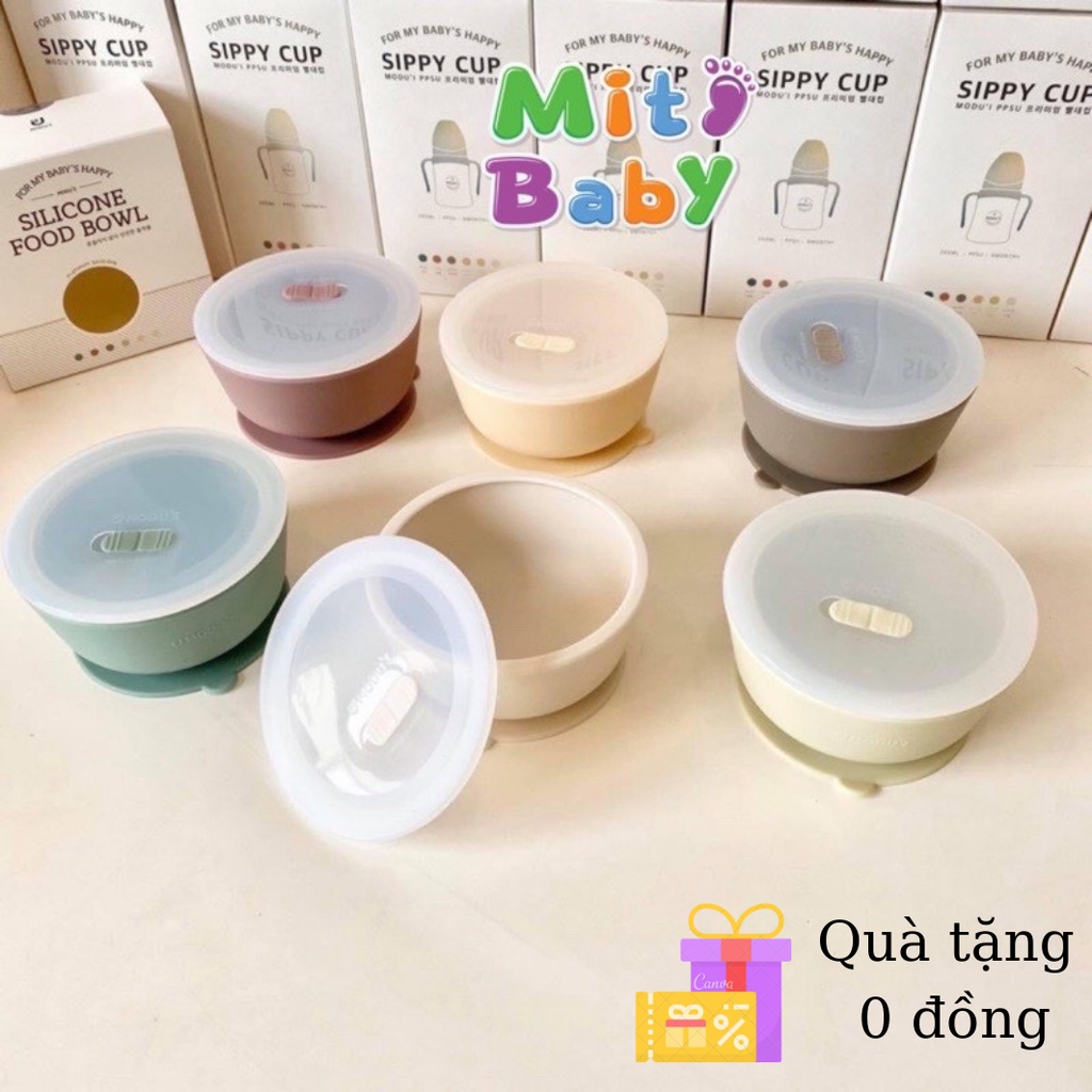 Bát ăn dặm -bát ăn dặm silicone chống đổ cao cấp Bluemama cho bé