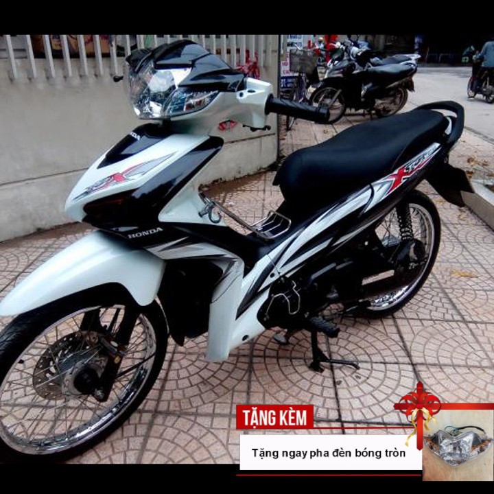 Bộ dàn áo xe WAVE RSX 110 màu TRẮNG, nhựa nguyên sinh ABS cao cấp - Tặng ngay chiếc pha đèn bóng tròn siêu sáng
