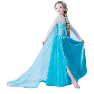 Đầm trang phục NNJXD hóa trang công chúa Anna Elsa phong cách Halloween dành cho bé gái 