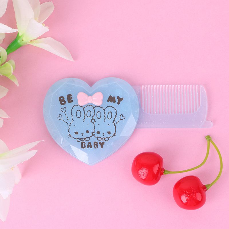 Lược Gấp Tích Hợp Gương Kích Thước Nhỏ Gọn Hình Trái Tim YOUYO