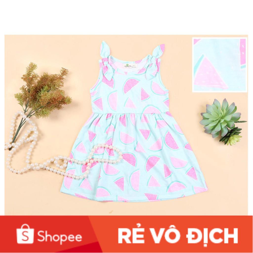 [VẢI COTTON 4 CHIỀU] Váy sát nách nơ vai size 1-5T. Cho bạn từ khoảng 9kg - 17kg. Chất cotton 4 chiều xịn hơn 2 chiều