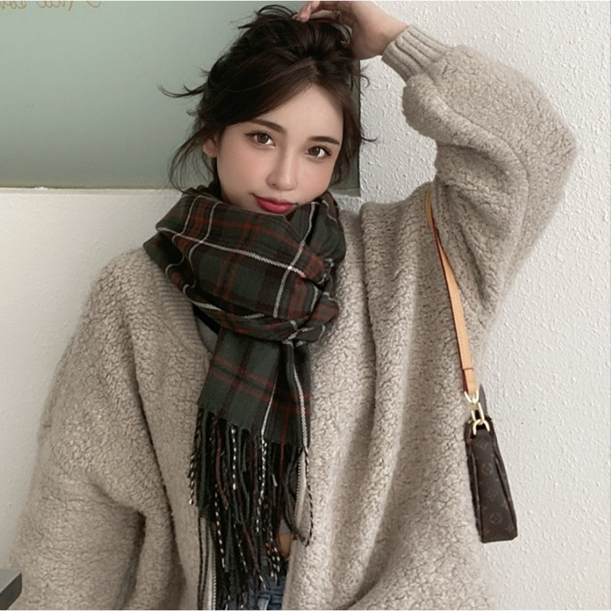 HMH® SELF Cashmere Khăn Quàng Cổ Nữ Khăn Len Quàng Cổ Dày Mịn Hàng Quảng Châu Siêu Đẹp