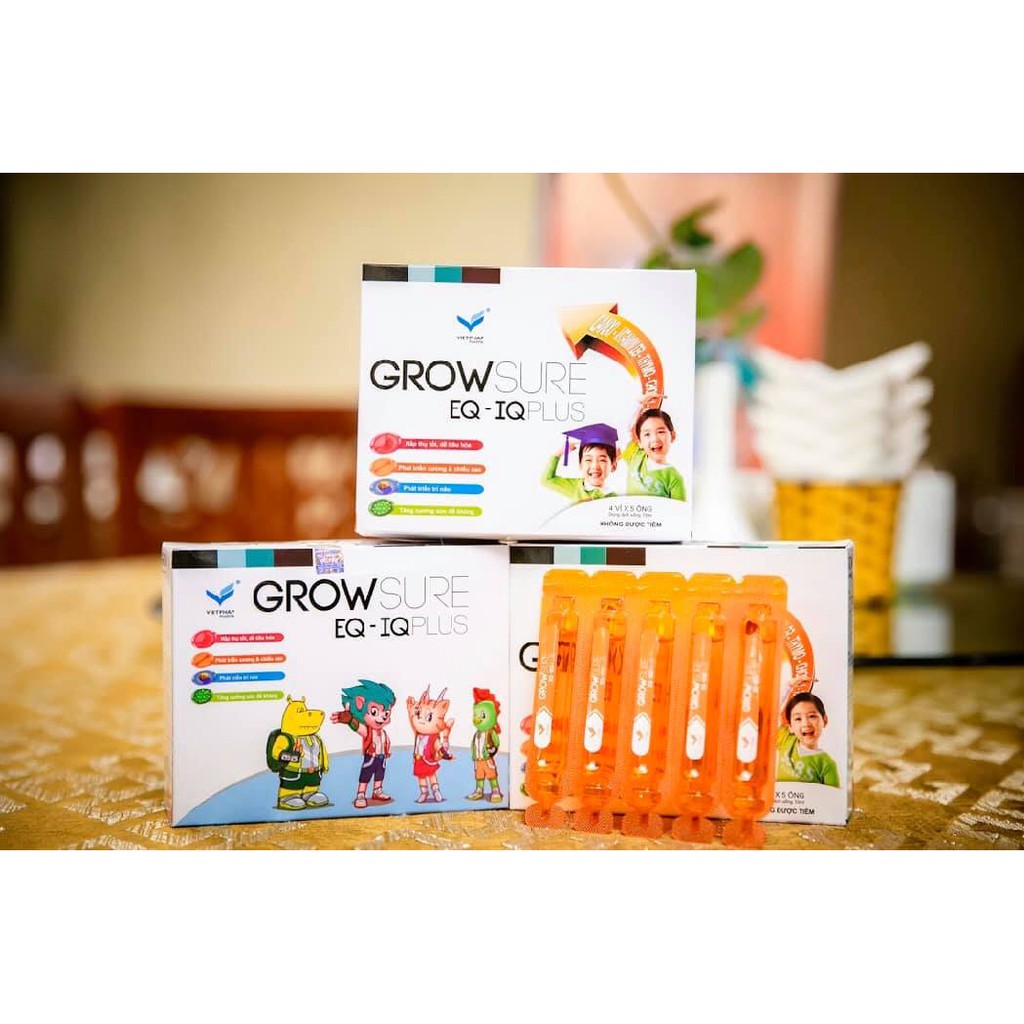 Siro bổ Growsure IQ Plus giúp trẻ ăn ngon miệng - dạng 20 ống