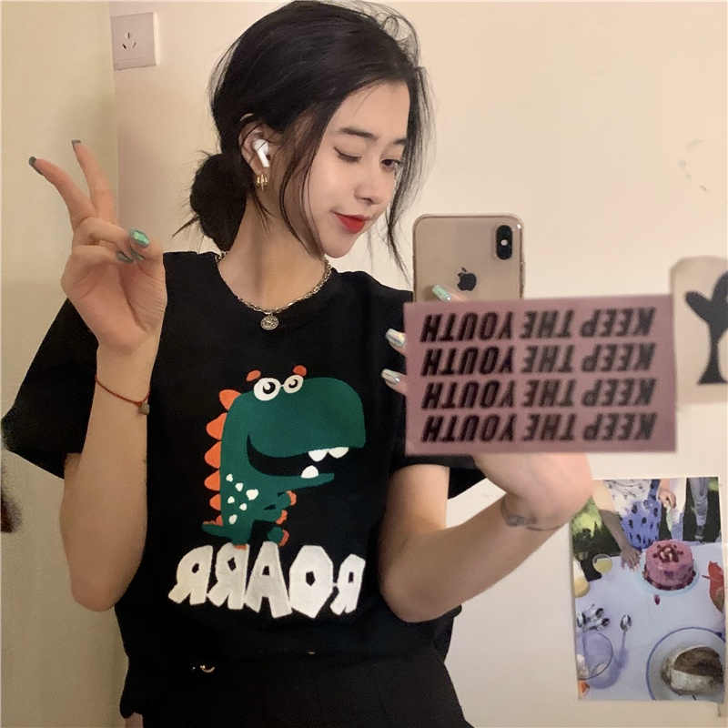 Áo thun SUXI tay ngắn cổ tròn thêu họa tiết thời trang dành cho nữ