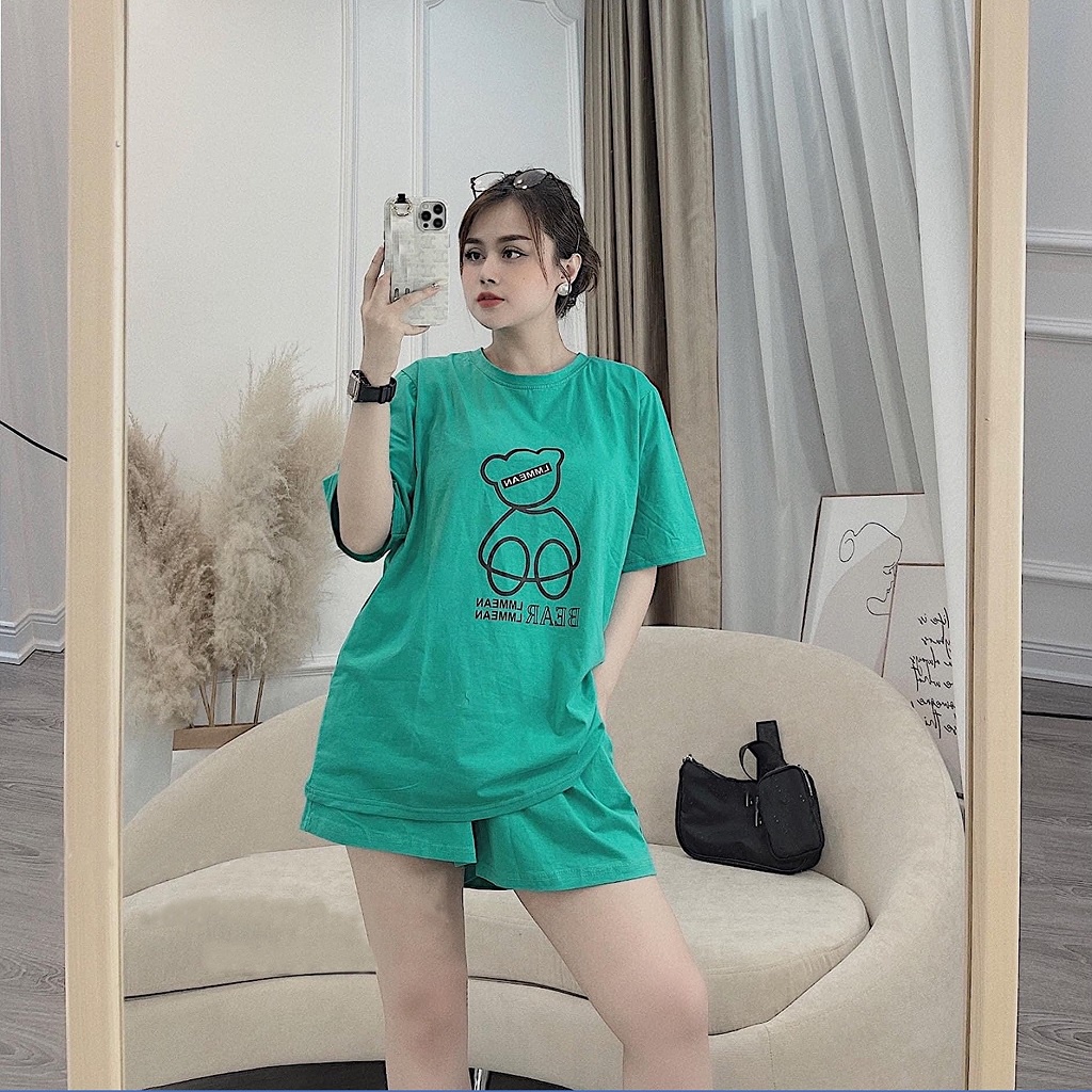 Bộ mặc nhà nữ mùa hè , đồ bộ bigsize chất cotton Gemmy House in hình gấu Bear new