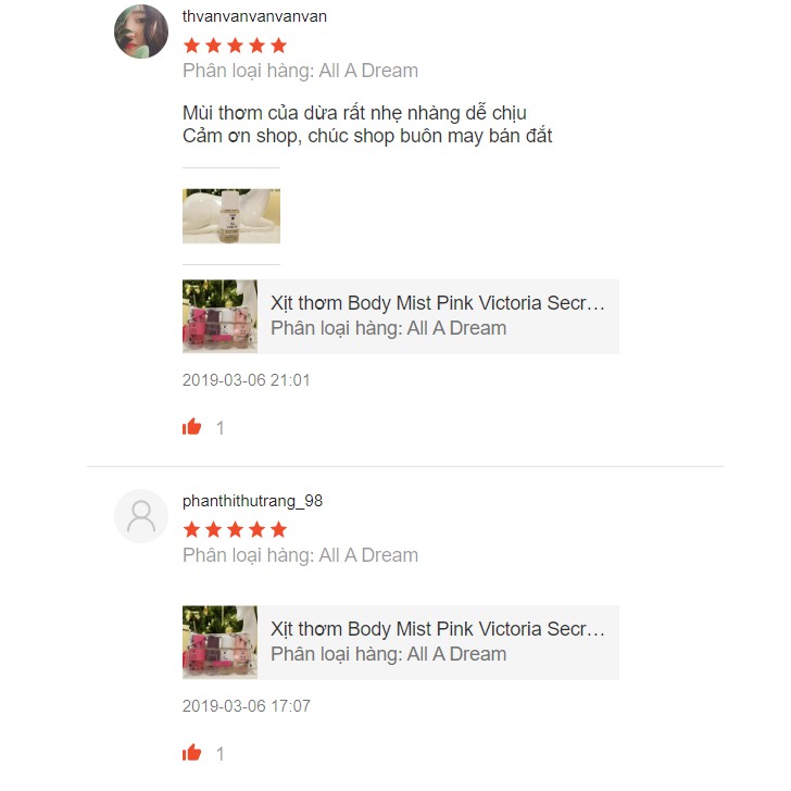 Xịt thơm Body Mist Pink Victoria Secret