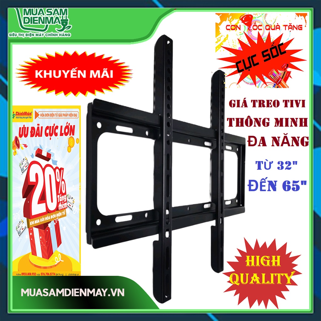 Giá khung treo Tivi LED TV 32 40 42 43 49 50 55 58 60 65 inch cố định tường đa năng thông minh Kèm Ốc Vít có điều chỉnh