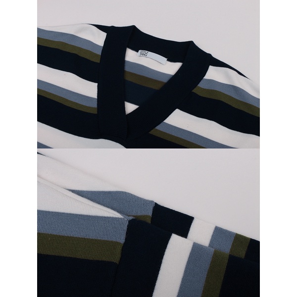 Áo khoác cardigan dệt kim cổ chữ v dáng rộng họa tiết kẻ sọc ngang phong cách sành trẻ trung cho nữ Xiaozhainv | BigBuy360 - bigbuy360.vn