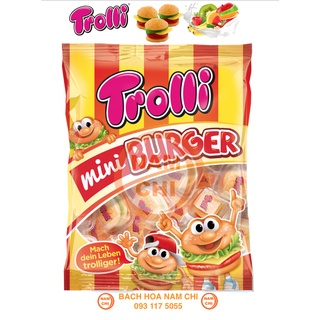Kẹo Dẻo Trolli Mini Burger Hình Bánh Mì Hamburger Ngộ Nghĩnh Gói 170gr
