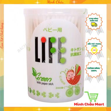 Tăm bông kháng khuẩn Life Baby hộp 200 que
