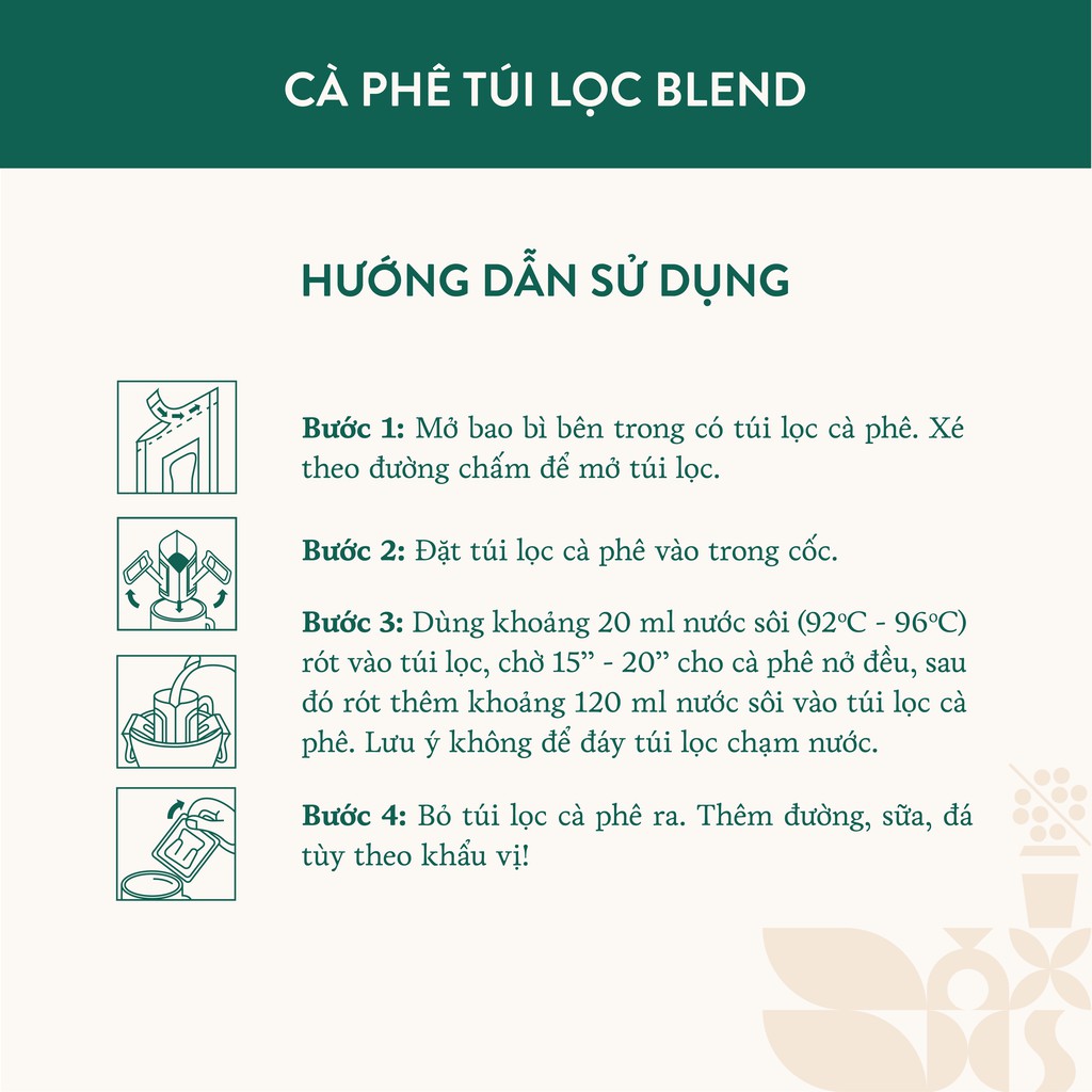 [Combo 2 hộp] Cà Phê Phin Giấy Túi Lọc Giấy Nguyên Chất HANCOFFEE Blend Đắng Nhẹ Hậu Vị Ngọt Dịu- HND2B